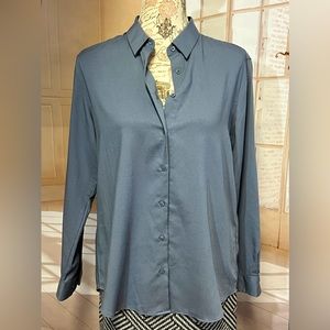 Uniqlo Women's Slate Button Down Shirt